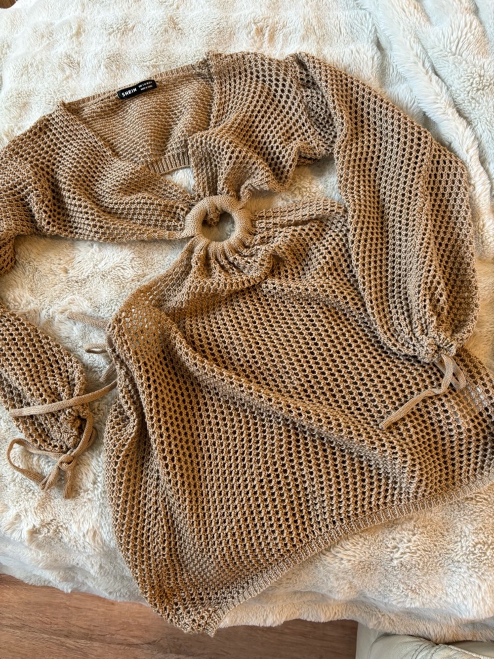 Shein Tan bathing suit over up
